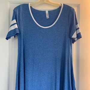 Lularoe perfect t - blue with white